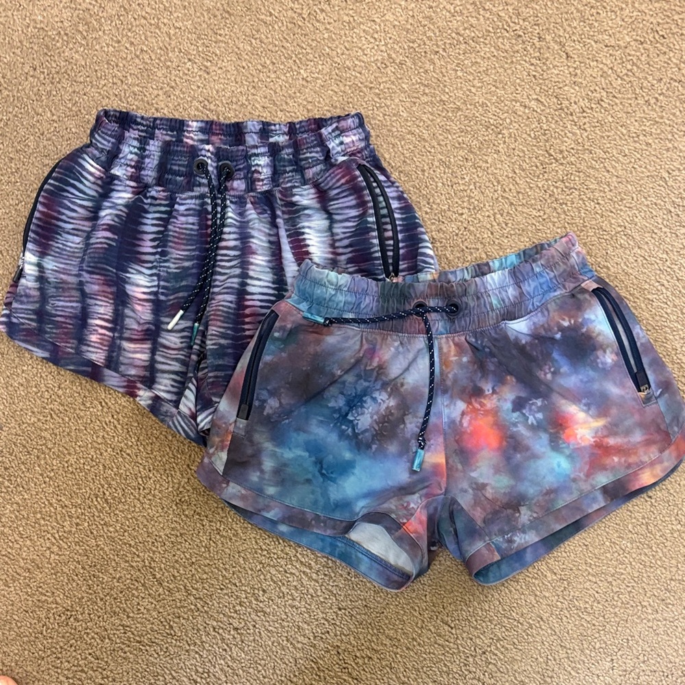 Athleta Girl Purple and Blue Tie-Dye Athletic Shorts size M